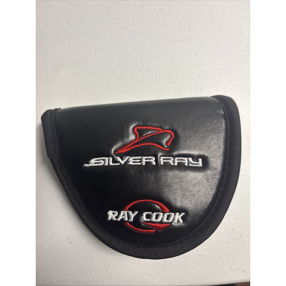 New Ray Cook Silver Ray Putter Headcover Mallet Black /w Red White Stitching RH